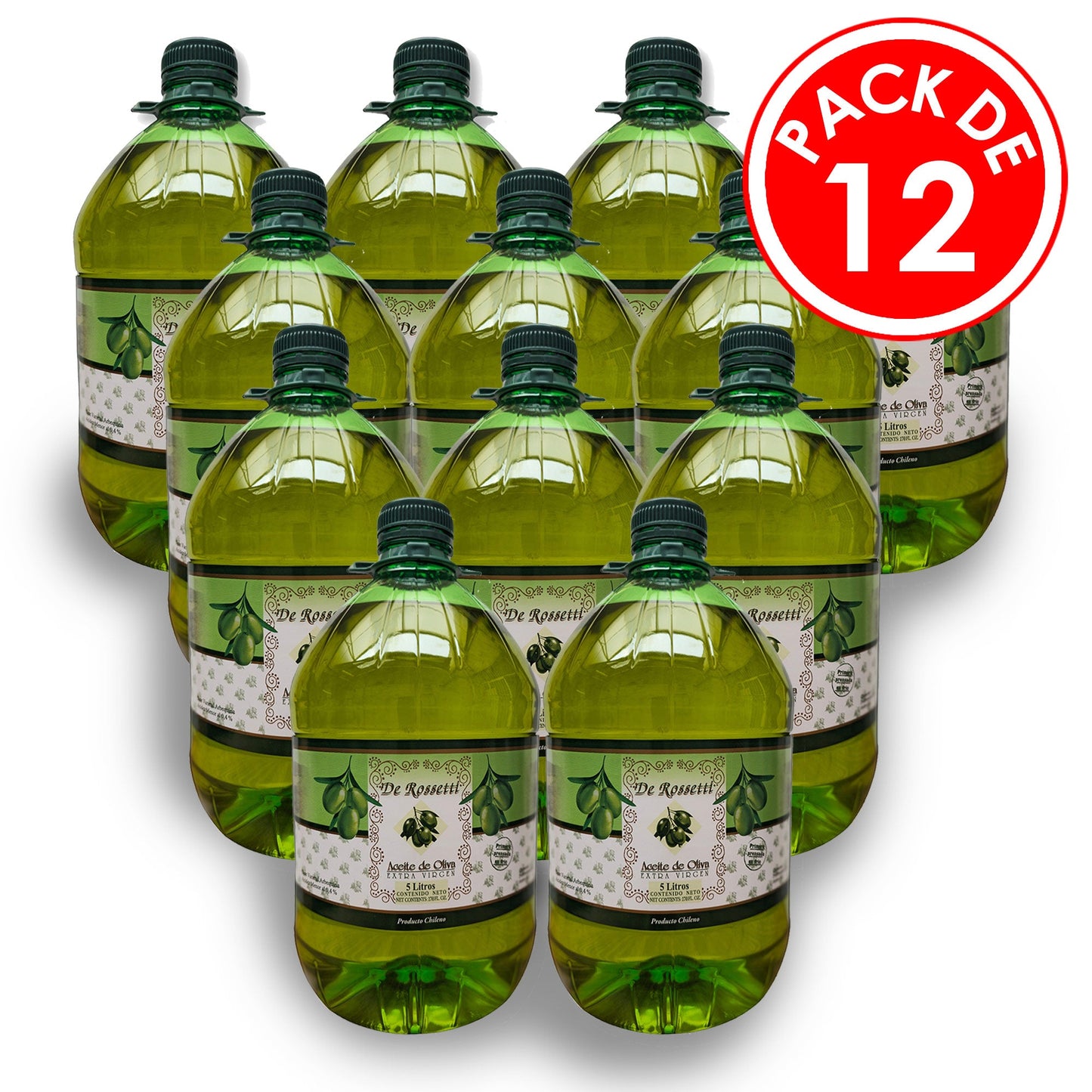 Aceite De Oliva Extra Virgen De Rossetti Pack 12 Botellones 5 Litros Aceite de Oliva