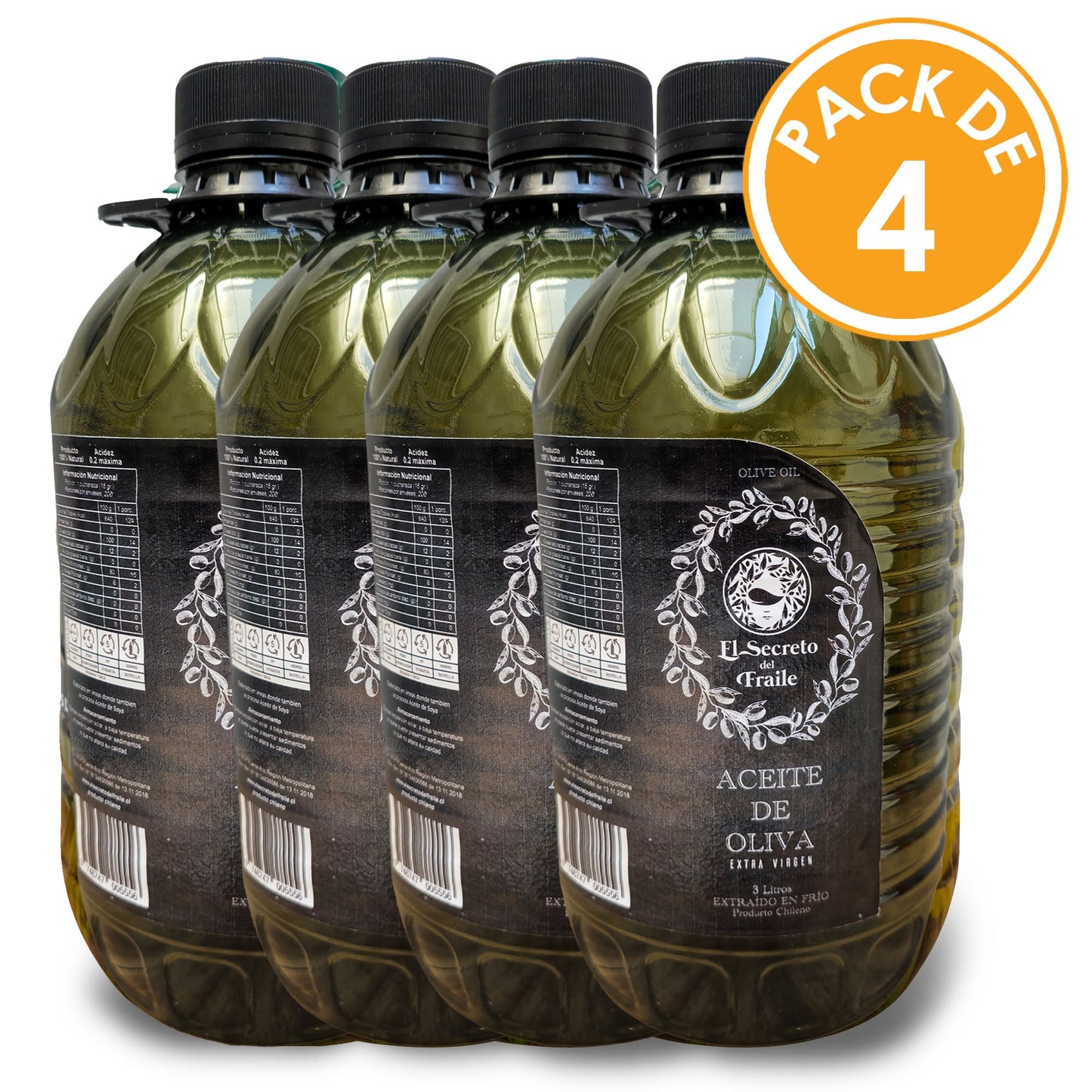 Aceite de Oliva Extra Virgen El Secreto del Fraile Pack 12 Litros Aceite de Oliva