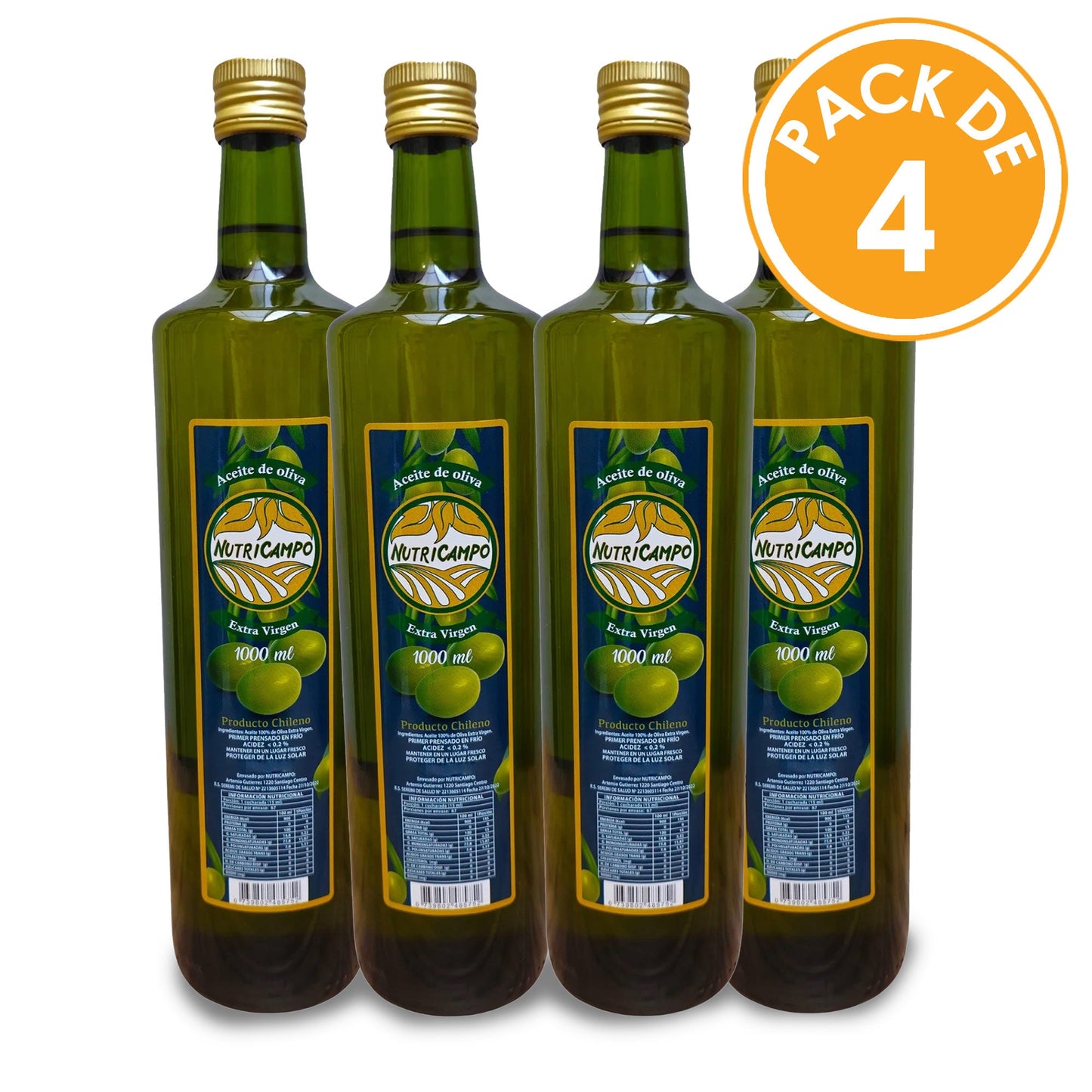 Aceite De Oliva Extra Virgen Nutricampo Pack de 4 Litros Aceite de Oliva