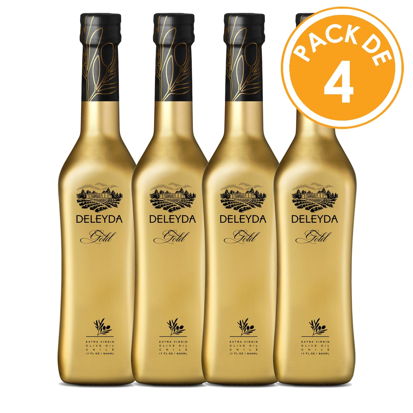 Aceite de Oliva Deleyda Gold 500 ML Extra Virgen Pack de 4 Aceite de Oliva