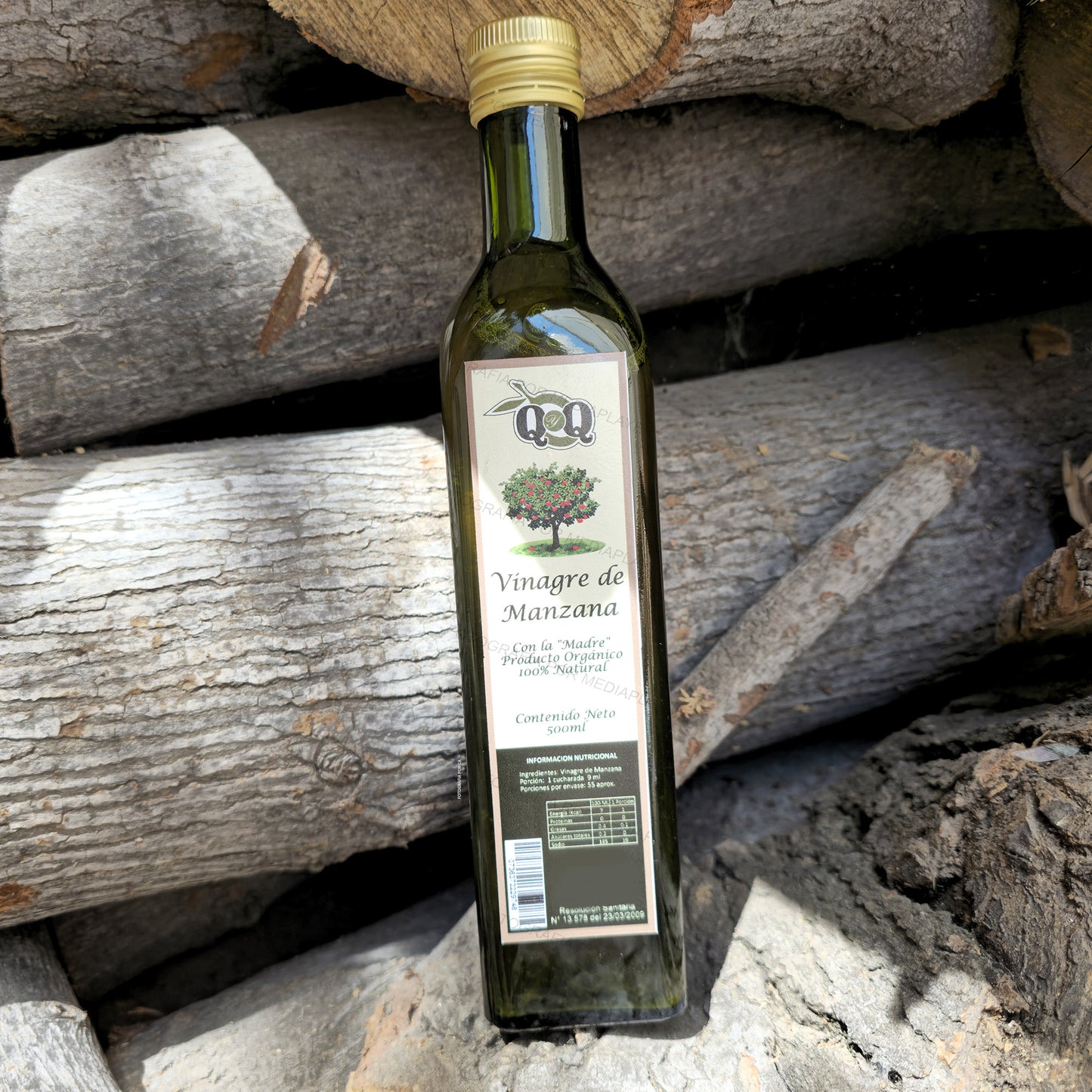 Vinagre de Manzana Orgánico QyQ con la madre 500 ML