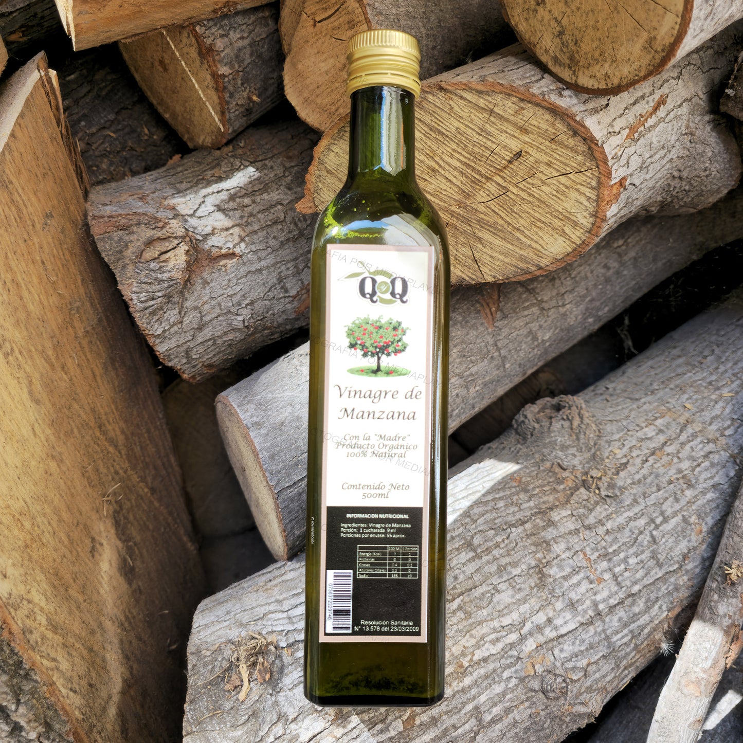 Vinagre de Manzana Orgánico QyQ con la madre 500 ML