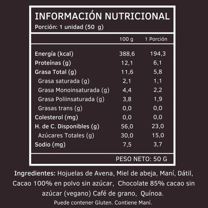 Barra Energética Chocolate Café Barritas Energéticas