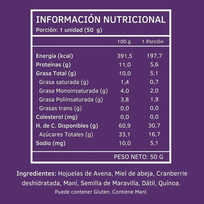 Barra Energética Maqui-Arándanos Barritas Energéticas