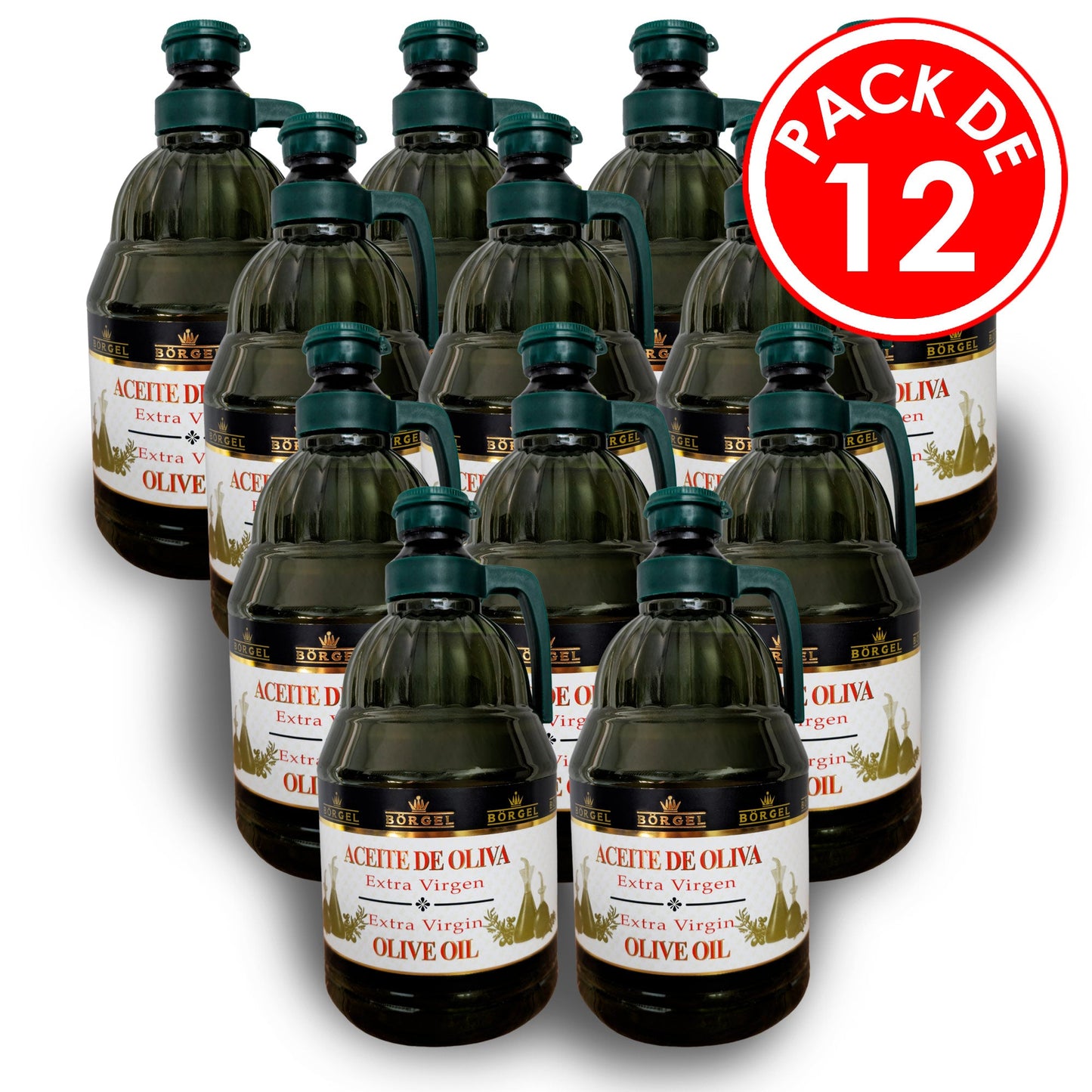 Aceite De Oliva Borgel Extra Virgen Pack 12 Botellones 2 Litros Aceite de Oliva