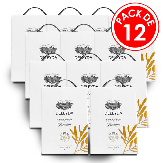 Aceite De Oliva Deleyda Premium Extra Virgen Pack 12 Cajas de 5 Litros Aceite de Oliva