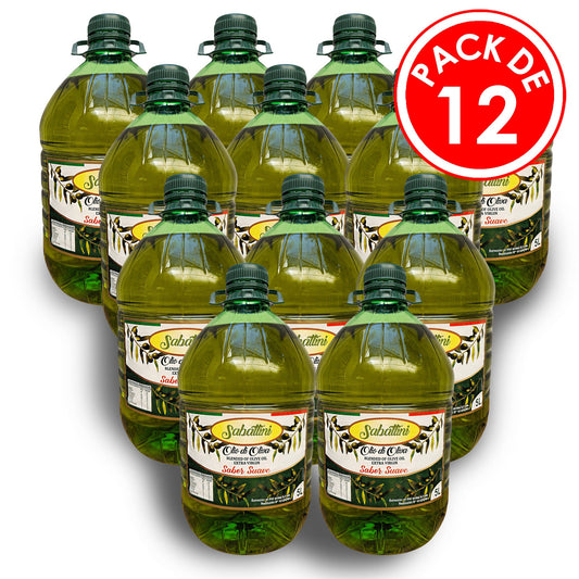 Aceite de Oliva Extra Virgen Sabatini Pack de 12 Botellones 5 Litros Aceite de Oliva