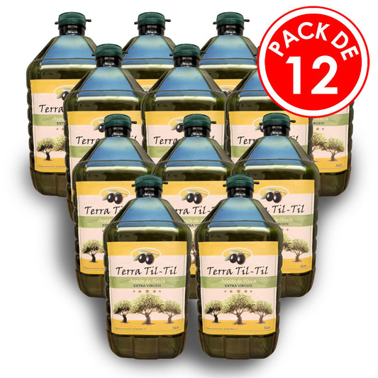 Aceite De Oliva Extra Virgen Terra Til-Til Pack 12 Botellones 5 Litros Aceite de Oliva