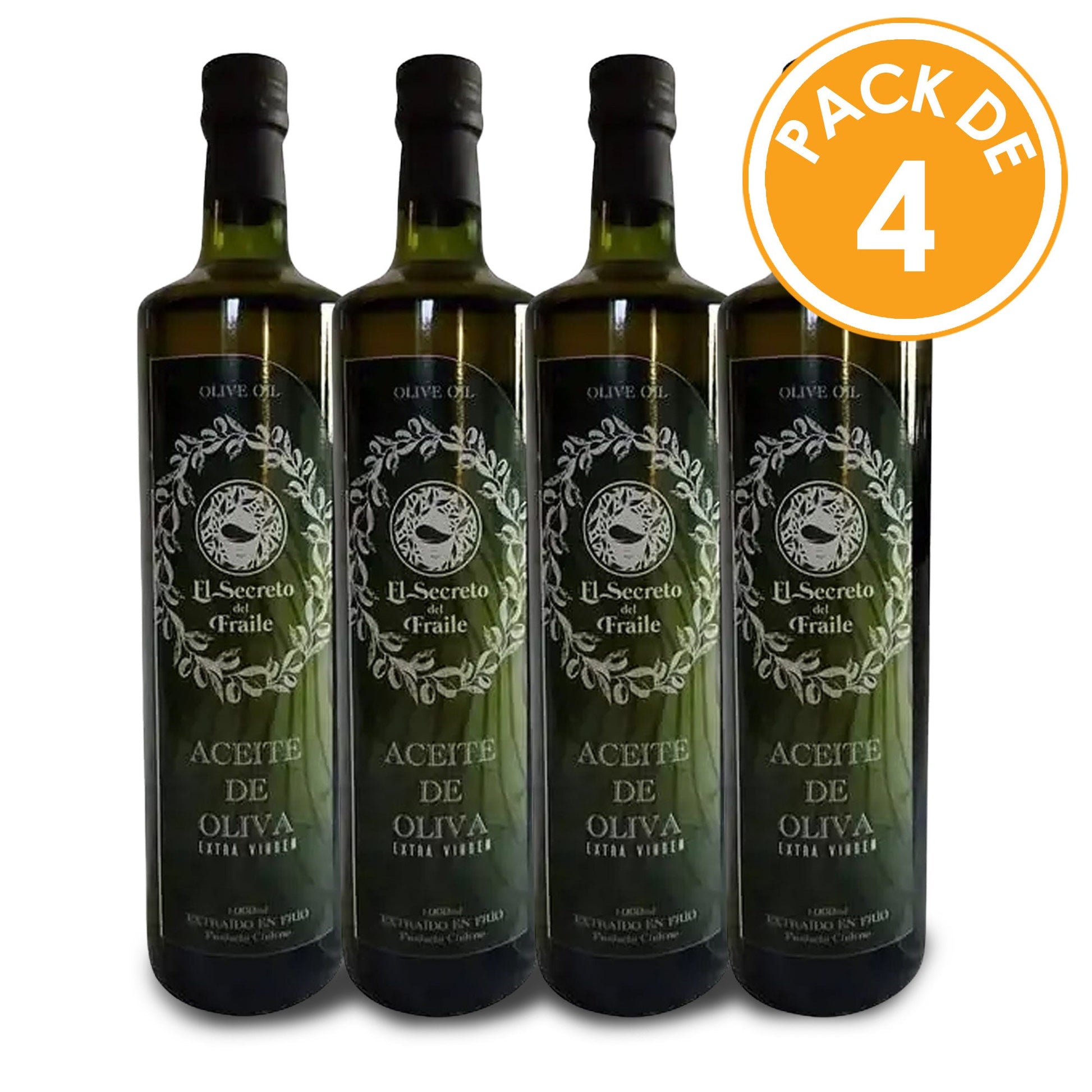 Aceite de Oliva Extra Virgen El Secreto del Fraile Pack 4 Litros Aceite de Oliva