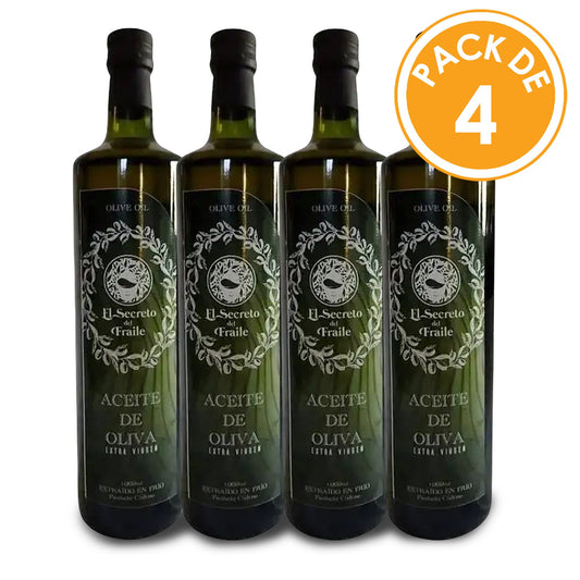 Aceite de Oliva Extra Virgen El Secreto del Fraile Pack 4 Litros Aceite de Oliva