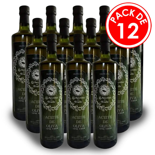 Aceite de Oliva Extra Virgen El Secreto del Fraile Pack 12 Botellas Aceite de Oliva